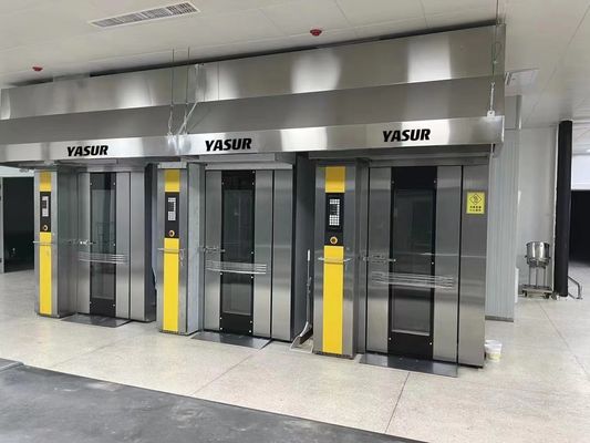 Yasur 3kw बेकरी रैक ओवन सिंगल रैक गैस रोटरी रैक ओवन 18 ट्रे 40X60cm