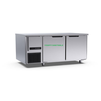 360l 2 डोर बेंच फ्रीजर 1500×700×800mm 220v चेस्ट फ्रीजर टेबल