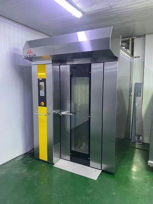 Yasur 3kw बेकरी रैक ओवन सिंगल रैक गैस रोटरी रैक ओवन 18 ट्रे 40X60cm