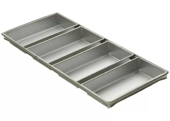 Foodservice NSF कमर्शियल 9'' पुलमैन लोफ पैन / 4 स्ट्रैप 5-5/8 बाय 3-1/8-इंच ब्रेड पैन सेट