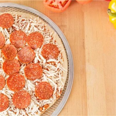 Foodservice NSF 1mm स्टेनलेस स्टील बारबेक्यू ग्रिल पैन एल्युमिनियम मेश पिज्जा ट्रे