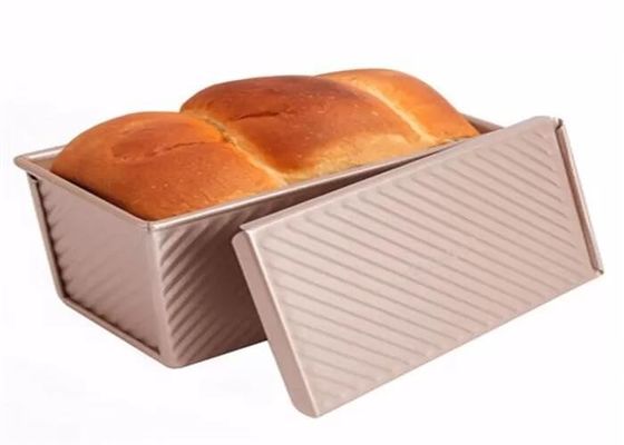 Foodservice NSF गोल्ड नॉन-स्टिक एल्युमिनियम लोफ पैन कॉरगेटेड लोफ पैन ब्रेड टिन