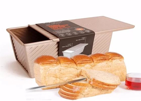 Foodservice NSF गोल्ड नॉन-स्टिक एल्युमिनियम लोफ पैन कॉरगेटेड लोफ पैन ब्रेड टिन