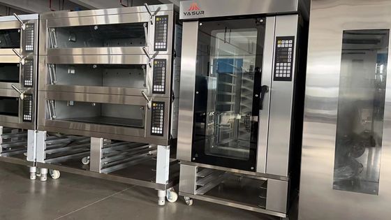 ब्रेडटॉक के लिए निर्मित दस ट्रे बेकरी संवहन ओवन 40X60 सेमी